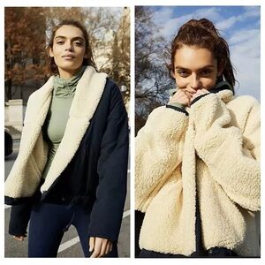 Free People Mix It Up Reversible Sherpa Tie Jacket